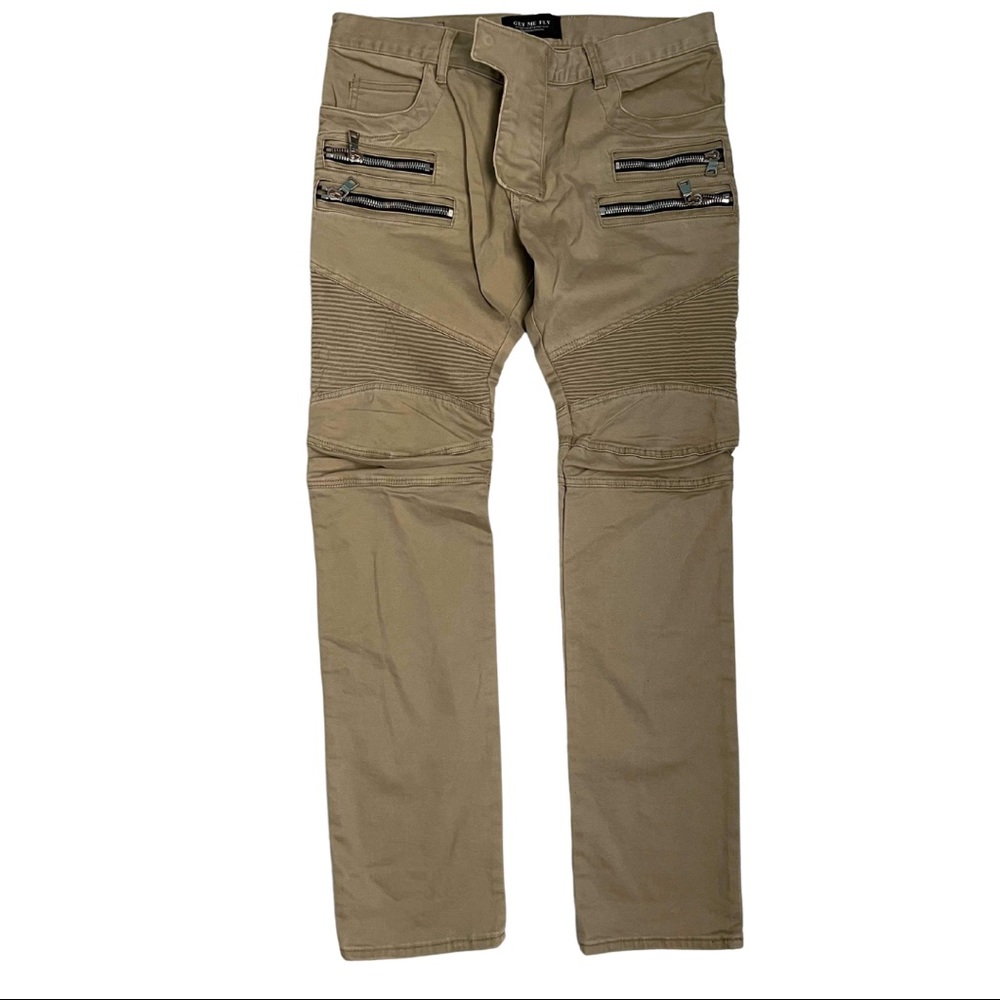 Get Me Fly Denim Khaki Biker Jean Size 34 L